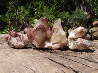 Natural Red Hematoid Phantom Quartz Clusters  x 3 From Karoi, Zimbabwe - TopRock