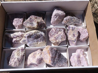 Natural Rough Purple Lepidolite Specimens  x 14 From Namibia - Toprock Gemstones and Minerals 