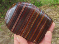 Polished Tiger Iron Banded / Muggle Jasper Standing Free Forms  x 3 From Northern Cape, South Africa - TopRock