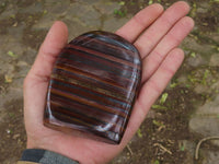 Polished Tiger Iron Banded / Muggle Jasper Standing Free Forms  x 3 From Northern Cape, South Africa - TopRock