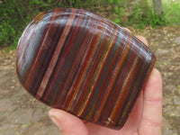 Polished Tiger Iron Banded / Muggle Jasper Standing Free Forms  x 3 From Northern Cape, South Africa - TopRock