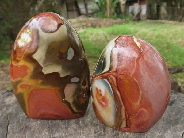 Polished Polychrome / Picasso Jasper Standing Free Forms  x 6 From Mahajanga, Madagascar - TopRock