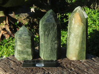 Polished Green Banded Fuchsite Crystal Points x 3 From Madagascar - TopRock