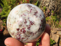 Polished Rubellite Pink Tourmaline Matrix Spheres x 4 From Madagascar