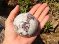 Polished Rubellite Pink Tourmaline Matrix Spheres x 4 From Madagascar