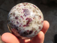 Polished Rubellite Pink Tourmaline Matrix Spheres x 4 From Madagascar