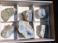 Polished One Side Polished Blue Lace Agate Specimens  x 6 From Nsanje, Malawi - Toprock Gemstones and Minerals 