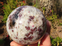 Polished Rubellite Pink Tourmaline Matrix Spheres x 4 From Madagascar