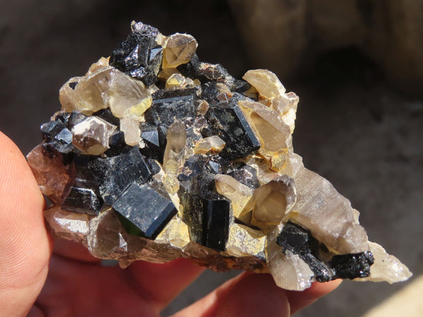 Natural Schorl Black Tourmaline Specimens x 6 From Erongo, Namibia