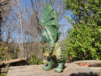 Polished Green Verdite Dragon Carving  x 1 From Zimbabwe