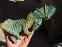 Polished Green Verdite Dragon Carving  x 1 From Zimbabwe