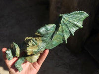 Polished Green Verdite Dragon Carving  x 1 From Zimbabwe