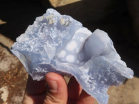 Natural Etched Blue Chalcedony Specimens  x 6 From Nsanje, Malawi