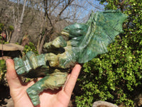 Polished Green Verdite Dragon Carving  x 1 From Zimbabwe