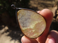 Polished Mixed Stone Pendants Set In Steel  x 12 From Southern Africa