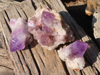 Natural Jacaranda Amethyst Clusters x 3 From Zambia