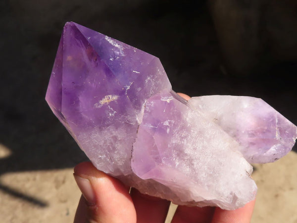 Natural Jacaranda Amethyst Clusters x 3 From Zambia