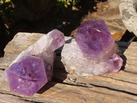 Natural Jacaranda Amethyst Clusters x 3 From Zambia