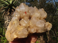 Natural Cascading White Phantom Smokey Quartz Clusters  x 3 From Luena, Congo - Toprock Gemstones and Minerals 