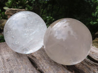 Polished Clear Quartz Crystal Balls  x 3 From Madagascar - TopRock