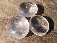 Polished Clear Quartz Crystal Galet / Palm Stones x 12 From Madagascar