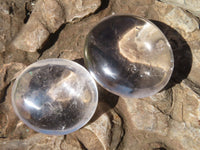 Polished Clear Quartz Crystal Galet / Palm Stones x 12 From Madagascar