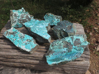 Natural Blue Silica Chrysocolla Specimens  x 6 From Congo - TopRock