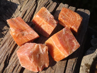 Natural New Sunset Orange Calcite Cubic Specimens  x 5 From Namibia - Toprock Gemstones and Minerals 