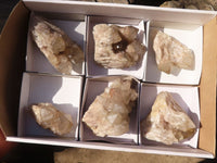 Natural Cascading White Phantom Smokey Quartz Clusters  x 6 From Luena, Congo - Toprock Gemstones and Minerals 