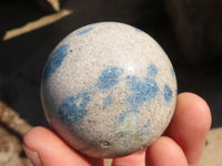 Polished Blue Spotted Spinel Quartz Spheres x 6 From Madagascar