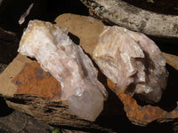 Natural Cascading White Phantom Smokey Quartz Specimens  x 6 From Luena, Congo - Toprock Gemstones and Minerals 