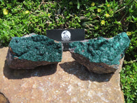 Natural Malachite Crystalline Specimens x 2 From Tenke Fungurume, Congo - TopRock