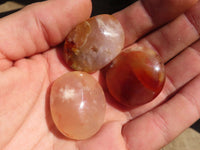 Polished  Mini Ocean  Flower Agate Palm Stones  x 35 From Madagascar