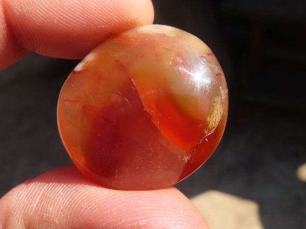 Polished  Mini Ocean  Flower Agate Palm Stones  x 35 From Madagascar