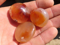 Polished  Mini Ocean  Flower Agate Palm Stones  x 35 From Madagascar