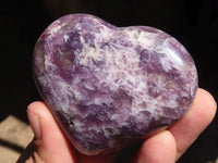 Polished Purple Lepidolite Hearts  x 6 From Madagascar - Toprock Gemstones and Minerals 