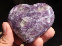 Polished Purple Lepidolite Hearts  x 6 From Madagascar - Toprock Gemstones and Minerals 