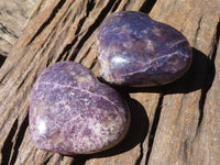 Polished Purple Lepidolite Hearts  x 6 From Madagascar - Toprock Gemstones and Minerals 