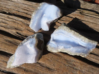 Natural Blue Lace Agate Geode Specimens  x 12 From Nsanje, Malawi - Toprock Gemstones and Minerals 