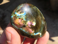 Polished  Flashy Labradorite Palm Stones  x 12 From Tulear, Madagascar