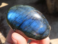 Polished  Flashy Labradorite Palm Stones  x 12 From Tulear, Madagascar