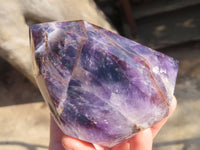 Polished Chevron Amethyst Point x 1 From Zambia