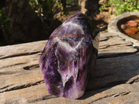 Polished Chevron Amethyst Point x 1 From Zambia