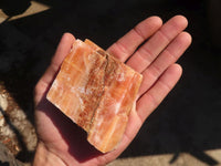 Natural New Sunset Orange Calcite Specimens x 4 From Spitzkop, Namibia