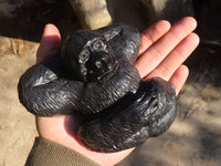 Polished Black Soapstone Gorilla Carving x 1 From Zimbabwe