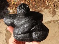 Polished Black Soapstone Gorilla Carving x 1 From Zimbabwe