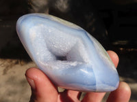 Polished Blue Lace Agate Standing Free Forms  x 4 From Nsanje, Malawi