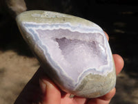 Polished Blue Lace Agate Standing Free Forms  x 4 From Nsanje, Malawi