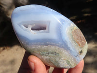 Polished Blue Lace Agate Standing Free Forms  x 4 From Nsanje, Malawi