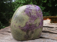 Polished Purple Stichtite & Serpentine Standing Free Forms  x 2 From Barberton, South Africa - TopRock